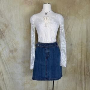 Y2K Mossimo Belted Denim Mini Skirt